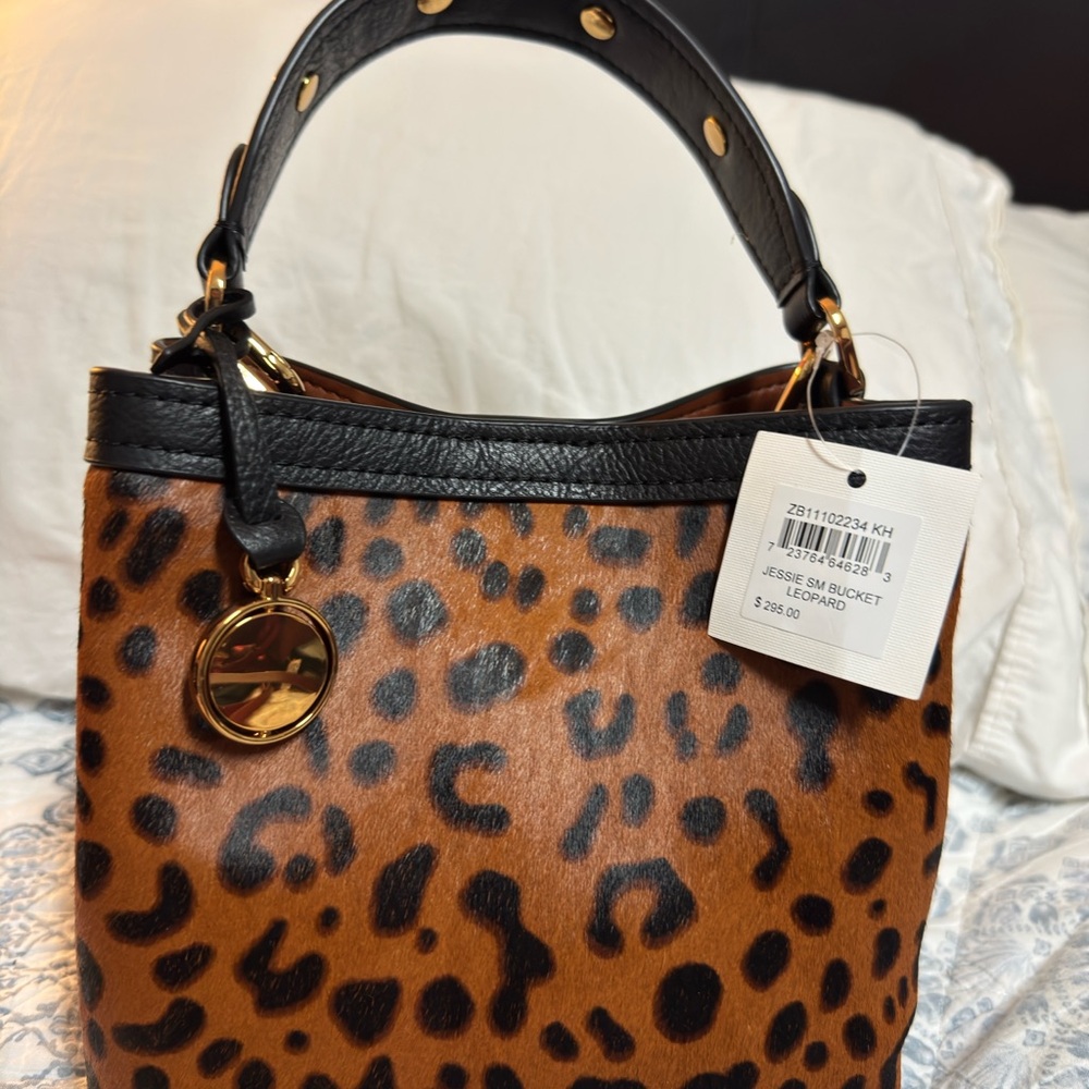 Fossil Animal Print Shoulder Bag with Black Trim